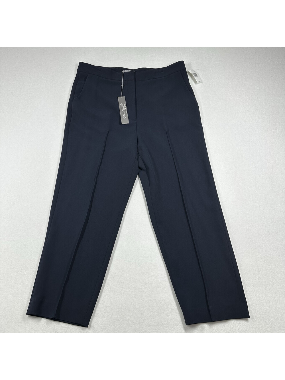 Lela Rose Demi Pants Detail Center Front Pleat Size 16 Navy Blue NWT